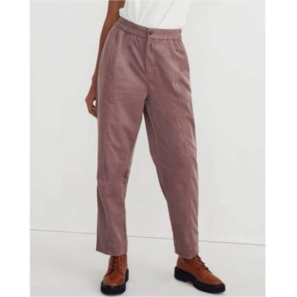 Madewell Corduroy Pants Size XS Fig Mauve Pinwale Cords Zip Fly Elastic Waist - Picture 1 of 14